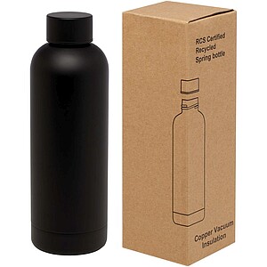 Spring 500 ml RCS certified recycled stainless steel copper vacuum insulated bottle, solid black