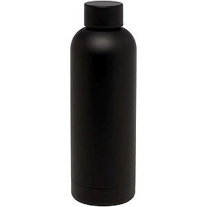 Spring 500 ml RCS certified recycled stainless steel copper vacuum insulated bottle, solid black