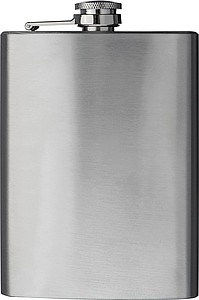 Stainless metal hip flask, grey