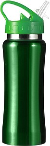 Stainless steel bottle (600 ml). With plastic cap and foldable drinking spout.