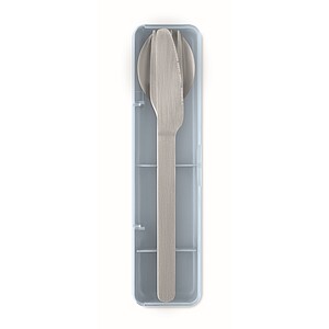 Stainless steel cutlery set, baby blue