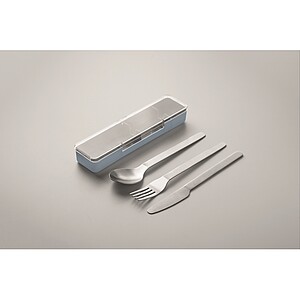 Stainless steel cutlery set, baby blue
