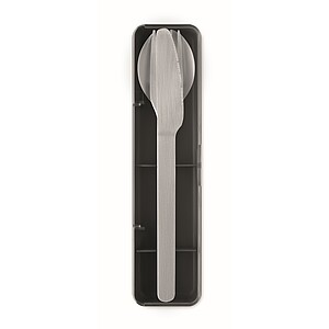 Stainless steel cutlery set, black