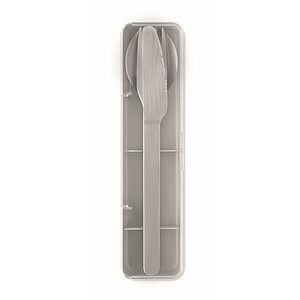 Stainless steel cutlery set, grey