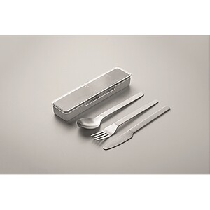 Stainless steel cutlery set, grey