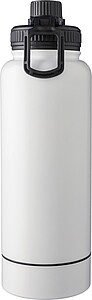 Stainless steel double-walled drinking bottle 1000 ml Nathaniel, white