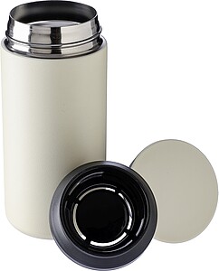 Stainless steel double-walled drinking mug 350 ml Gwen, off white