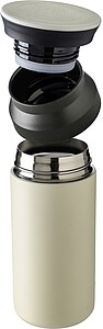 Stainless steel double-walled drinking mug 350 ml Gwen, off white