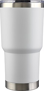 Stainless steel double-walled drinking mug 590 ml Arnold, white