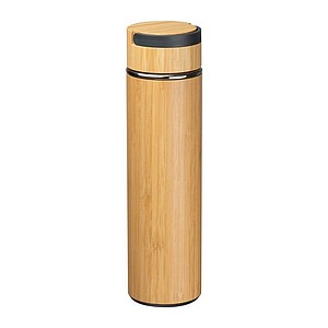 Stainless steel drinking bottle bamboo