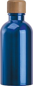 Stainless steel drinking bottle with carabiner, 400ml, blue