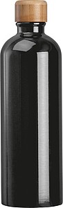 Stainless steel drinking bottle with carabiner, 750ml, black