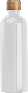 Stainless steel drinking bottle with carabiner, 750ml, white