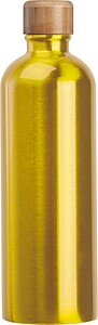 Stainless steel drinking bottle with carabiner, 750ml, yellow
