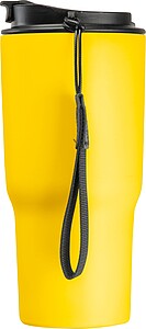 Stainless steel drinking cup, 550ml, yellow