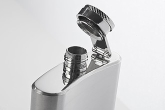 Stainless steel hip flask, grey