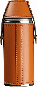 Stainless steel hip flask with 2 pins