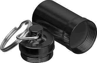 Stainless steel keychain container, black