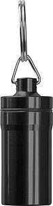 Stainless steel keychain container, black