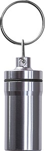 Stainless steel keychain container, grey