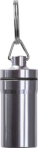 Stainless steel keychain container, grey