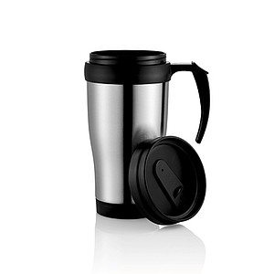 Stainless steel mug, silver