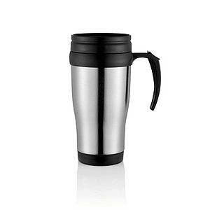 Stainless steel mug, silver