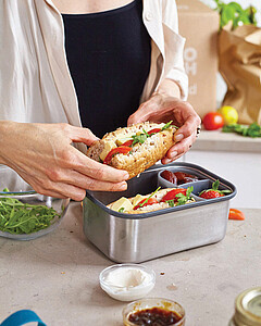 Stainless Steel Sandwich Box Large, turquoise