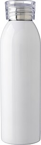 Stainless steel single-walled drinking bottle 650 ml Cindy, white