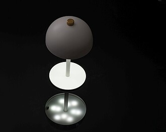 Stainless steel table lamp, white