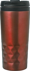 Stainless steel travel mug (300 ml) with black lid