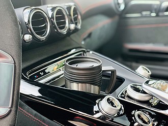 Stainless steel travel mug, grey