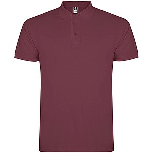 Star short sleeve mens polo, berry red