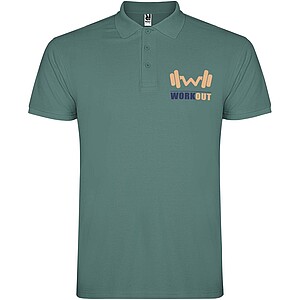 Star short sleeve mens polo, calm blue