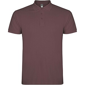 Star short sleeve mens polo, pale red