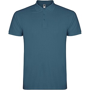 Star short sleeve mens polo, storm blue