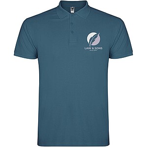 Star short sleeve mens polo, storm blue