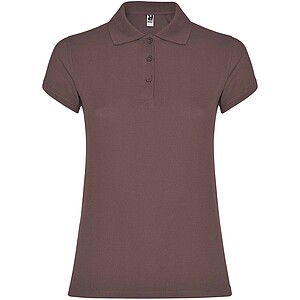 Star short sleeve womens polo, pale red