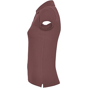 Star short sleeve womens polo, pale red