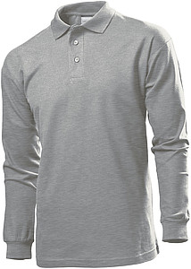 Stedman Polo Long Sleeve, grey heather, M