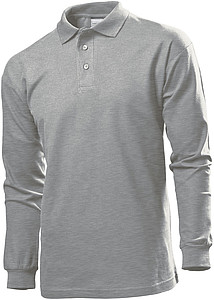 Stedman Polo Long Sleeve, grey heather, S