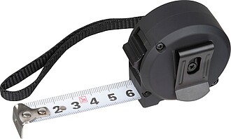 Steel tape measure with plastic housing 3m, black