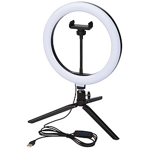 Studio ring light for selfies and vlogging with phone holder and tripod
