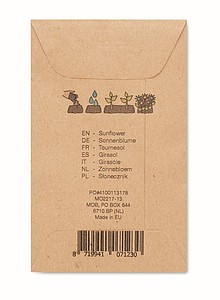 Sunflower seeds in envelope