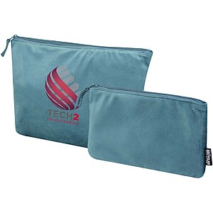 Swift GRS recycled velvet toiletry bag set, deep sea green