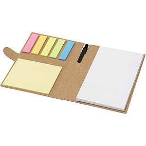 Swift sticky notes booklet with ballpoint pen, natural
