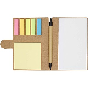 Swift sticky notes booklet with ballpoint pen, natural