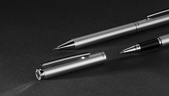 Swiss Peak Cedar RCS certified recycled aluminum pen set