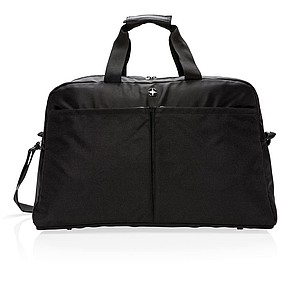 Swiss Peak RFID duffle with suitcase opening, black