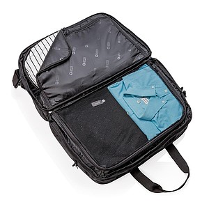 Swiss Peak RFID duffle with suitcase opening, black